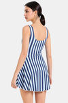Zelocity Elastane Blended Slip-On Swimdress with Removable Pads - Blue Depth — thumbnail 3
